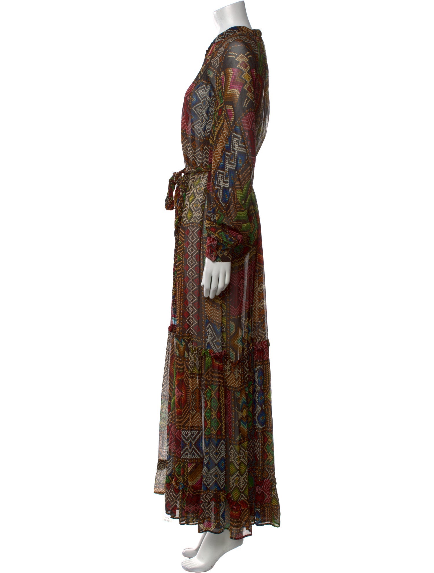 Farm Rio Paisley Print Long Dress